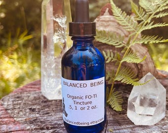 Organic FO-TI ROOT Tincture, 1 or 2 oz Glass Dropper Bottle