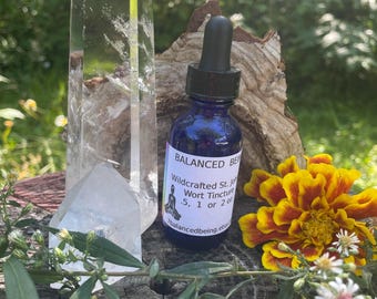 Wildcrafted ST JOHN&#39;S WORT Tincture 1 or 2 oz Glass bottle with dropper