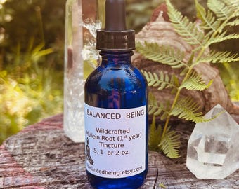Wildcrafted MULLEIN ROOT Tincture (1st year root), 1 or 2 oz Glass Dropper Bottles