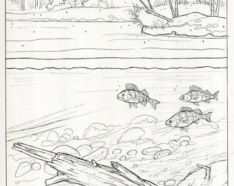 Winter - Original Pen & Ink Illustration von Of Time and Turtles