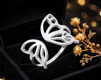 Butterfly Ring for Women, Open Butterfly Ring, Silver Butterfly Ring, Gold Butterfly Ring, Dainty Wing Ring