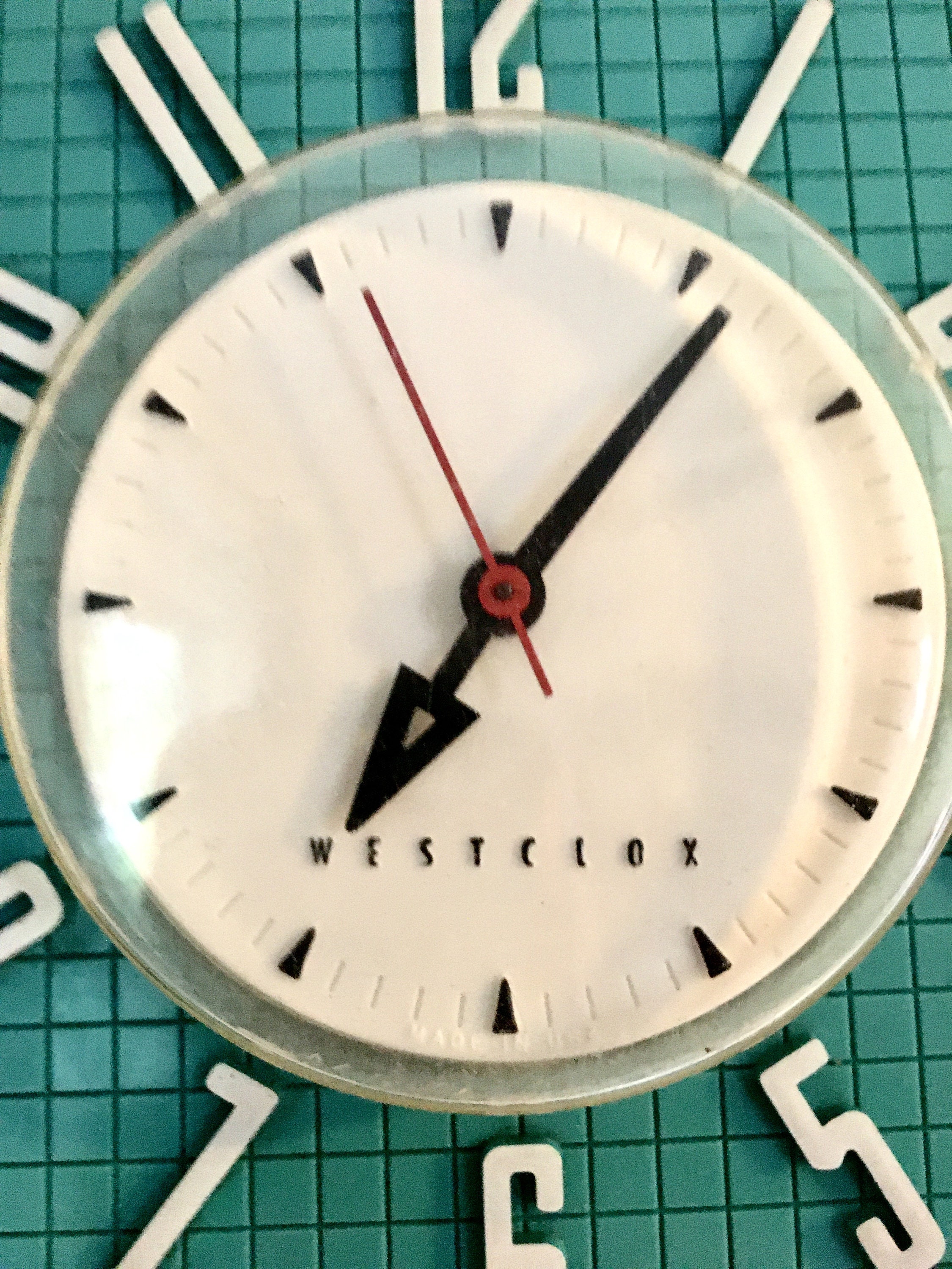 WESTCLOX WALLMATE Kitchen Clock TURQUOISE and black Works Etsy