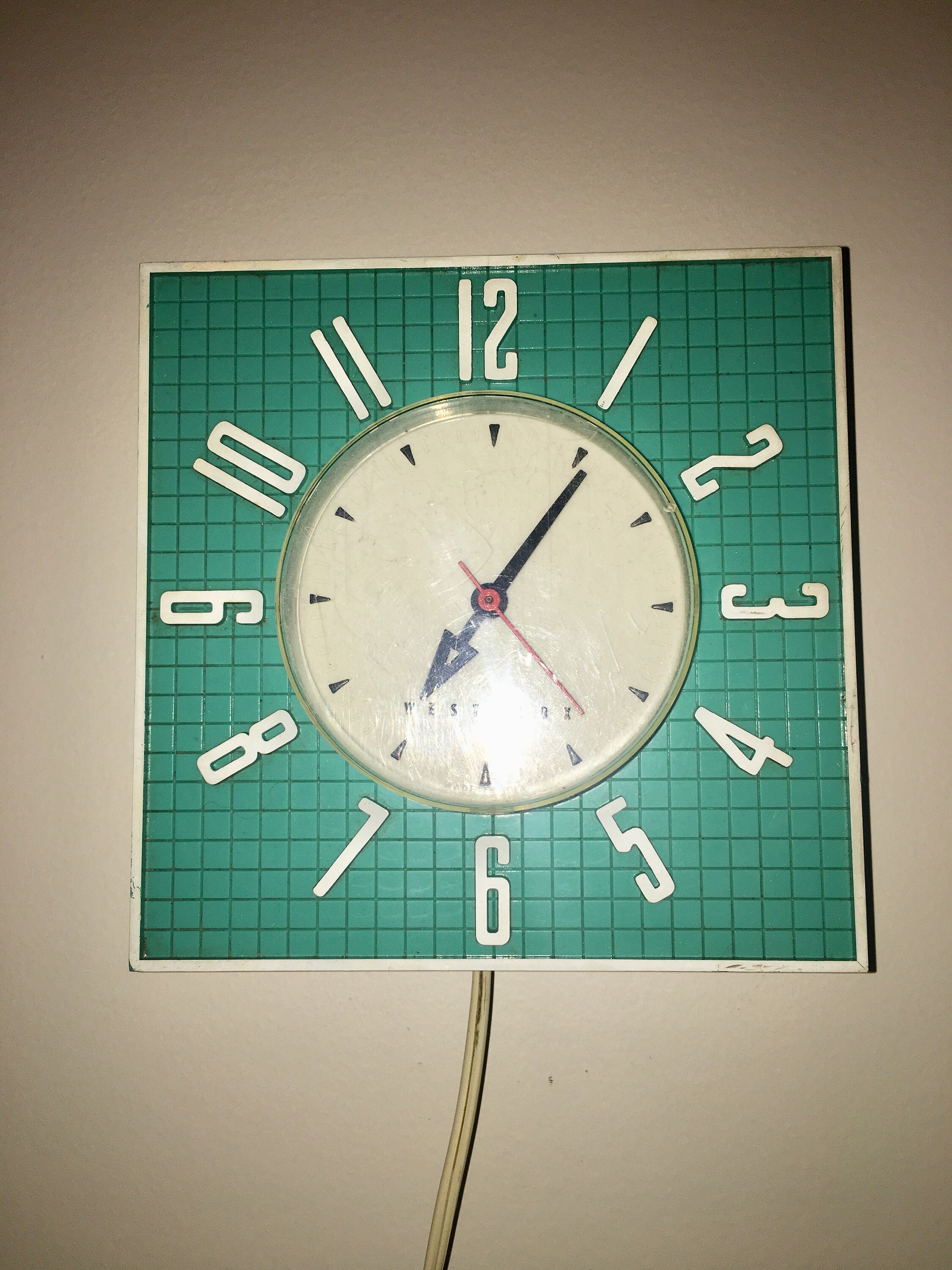 WESTCLOX WALLMATE Kitchen Clock TURQUOISE and black Works Etsy