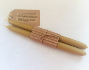 6" x 3/4" 100% Pure Beeswax Hand Dipped Taper Candles