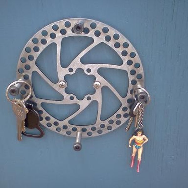 Upcycled Bicycle Disc Brake Key Holder