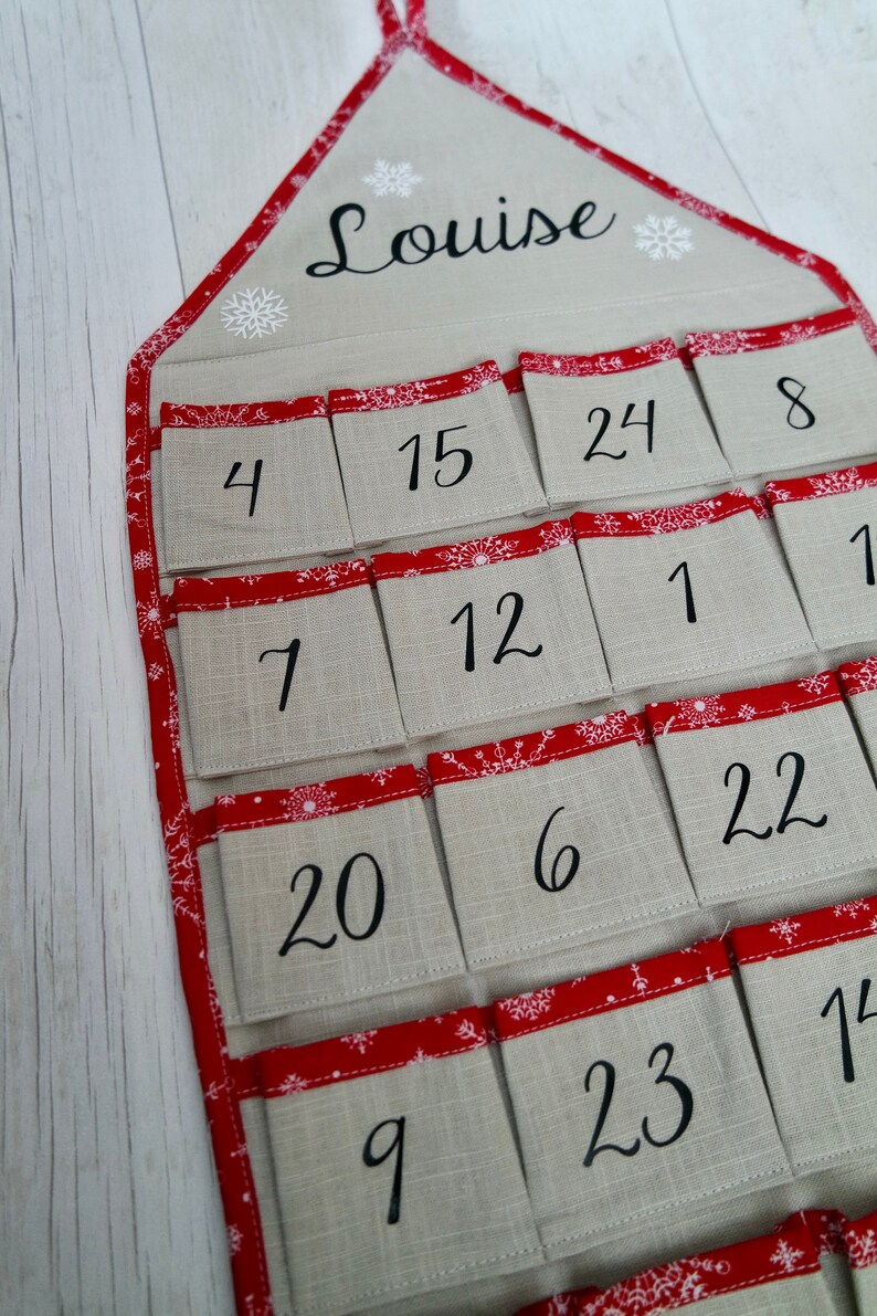 Personalised luxury linen advent calendar image 3