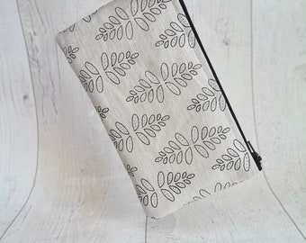 SECONDS screen printed zipper pouch