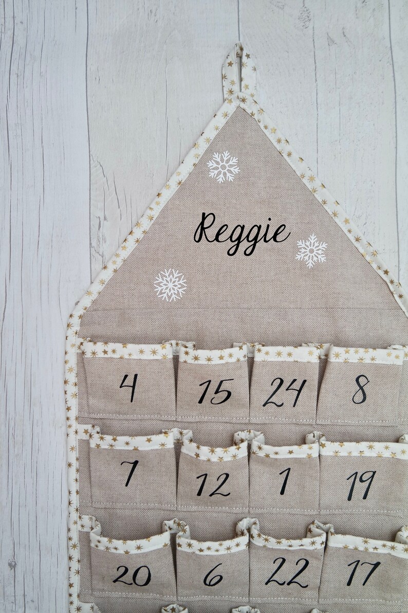 Personalised luxury linen advent calendar image 8