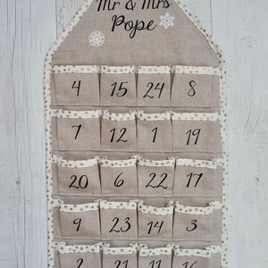 Personalised luxury linen advent calendar image 6