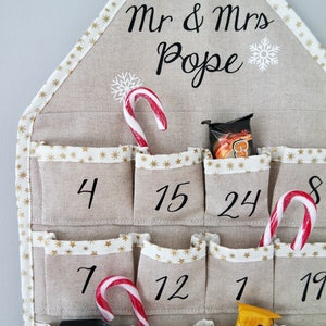 Personalised luxury linen advent calendar image 2