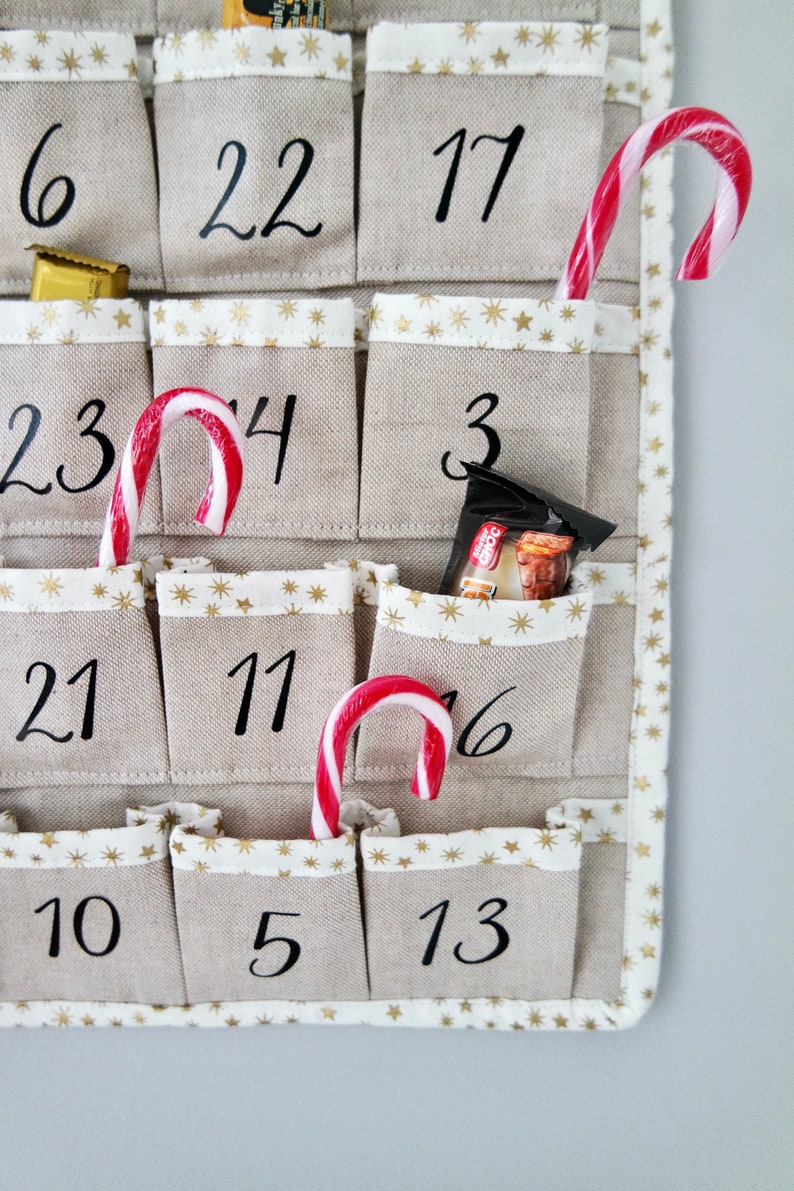 Personalised luxury linen advent calendar image 7