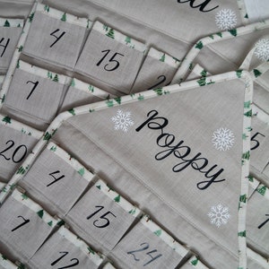 Personalised luxury linen advent calendar image 5