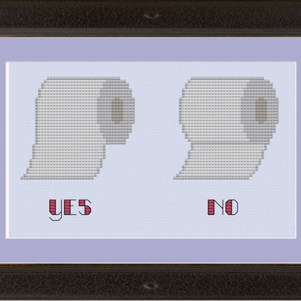 Toilet paper hanging protocol: funny cross-stitch pattern