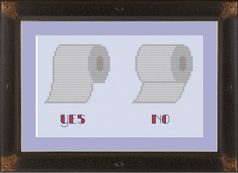 Toilet paper hanging protocol: funny cross-stitch pattern image 1