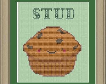 Studmuffin: funny cross-stitch pattern