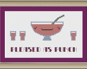 Pleased as punch: cute cross-stitch pattern