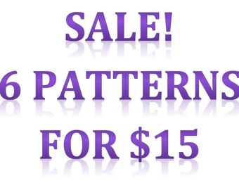 Cross-stitch pattern sale: 6 patterns for 15 dollars