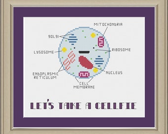 Let's take a cellfie: funny cell biology cross-stitch pattern