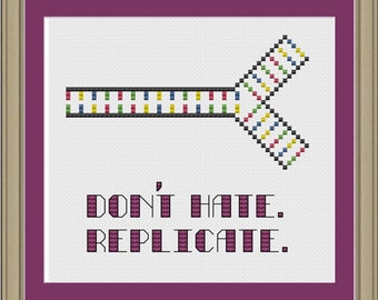 Don't hate, replicate: nerdy DNA cross-stitch pattern