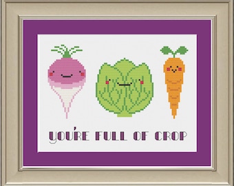 You're full of crop: funny vegetable cross-stitch pattern