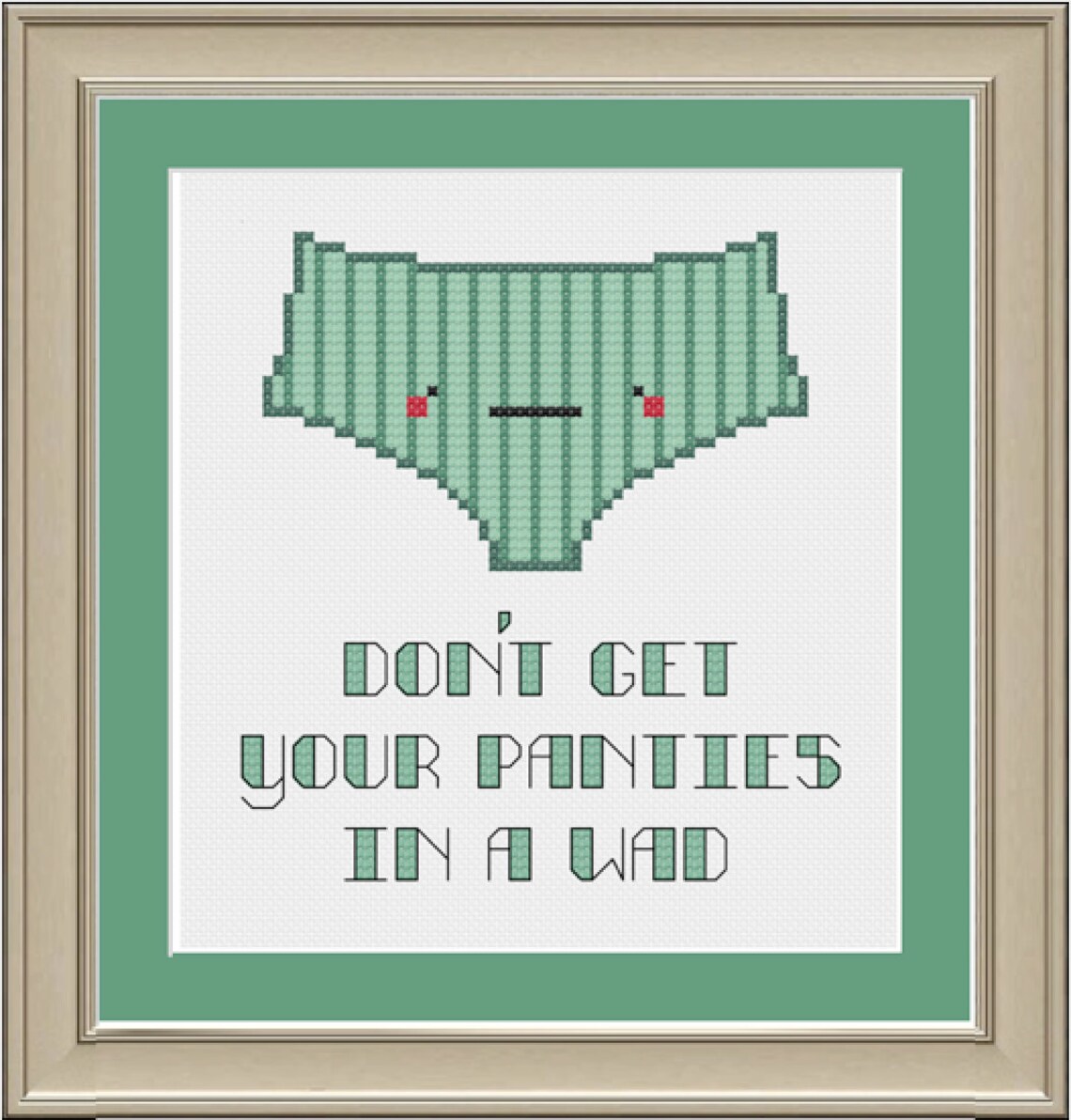 Don't Get Your Panties in a Wad Funny Crossstitch Etsy