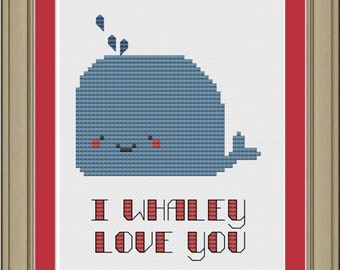 I whaley love you: cute whale cross-stitch pattern