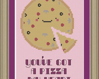 You've got a pizza my heart: cute cross-stitch pattern