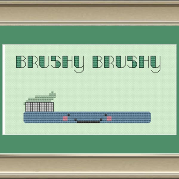 Brushy, brushy: cute toothbrush cross-stitch pattern
