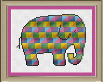 Triangle elephant: cool elephant cross-stitch pattern