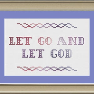 Let go and let God: inspirational cross-stitch pattern