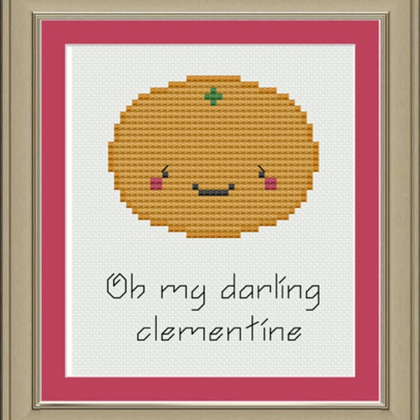 Oh my darling clementine: cute mandarin orange cross-stitch pattern