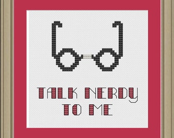Talk nerdy to me: cute glasses cross-stitch pattern