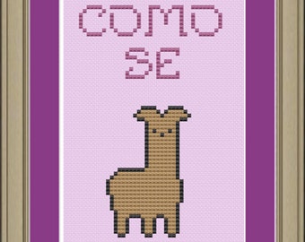 Como se llama: funny llama cross-stitch pattern