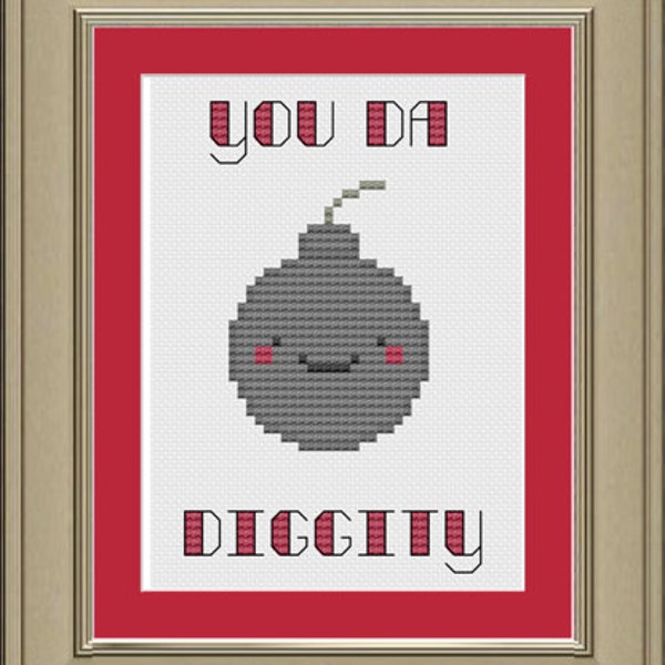 You da bomb diggity: cute cross-stitch pattern