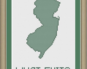 Jersey, what exit: funny New Jersey cross-stitch pattern