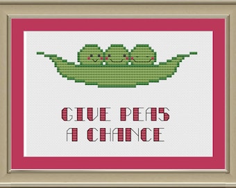 Give peas a chance: cute cross-stitch pattern