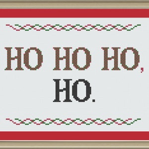 Ho ho ho, ho: funny Christmas cross-stitch pattern