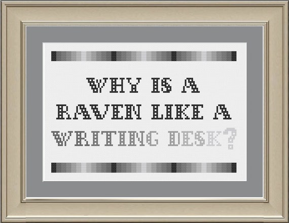 Why Is A Raven Like A Writing Desk Alice In Wonderland Etsy