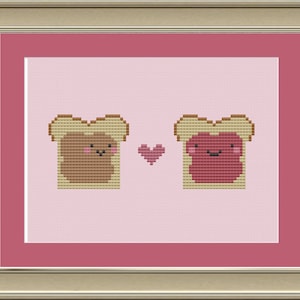 PB and J: cute Kawaii cross-stitch pattern