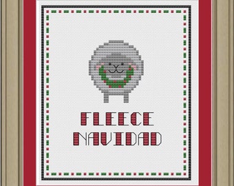 Fleece Navidad:  cute Christmas sheep cross-stitch pattern