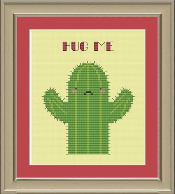 Hug me: ses Kaktus Kreuzstichmuster - Etsy sterreich