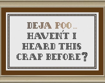 Deja poo: funny cross-stitch pattern