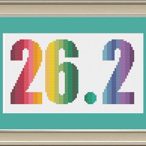 レインボー 26.2: クールなマラソン クロスステッチ パターン