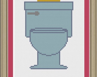 Royal flush: funny toilet cross-stitch pattern