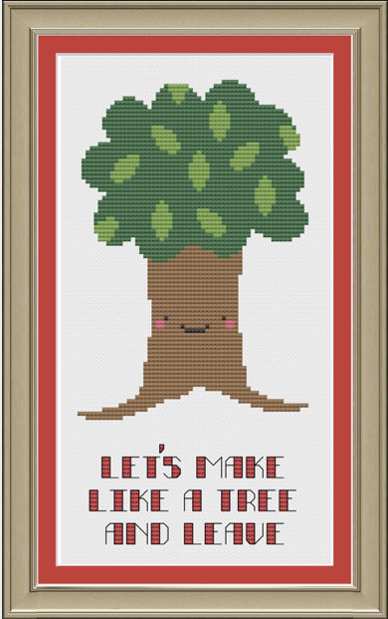 Let's Make Like a Tree and Leave: Funny Cross-stitch - Etsy