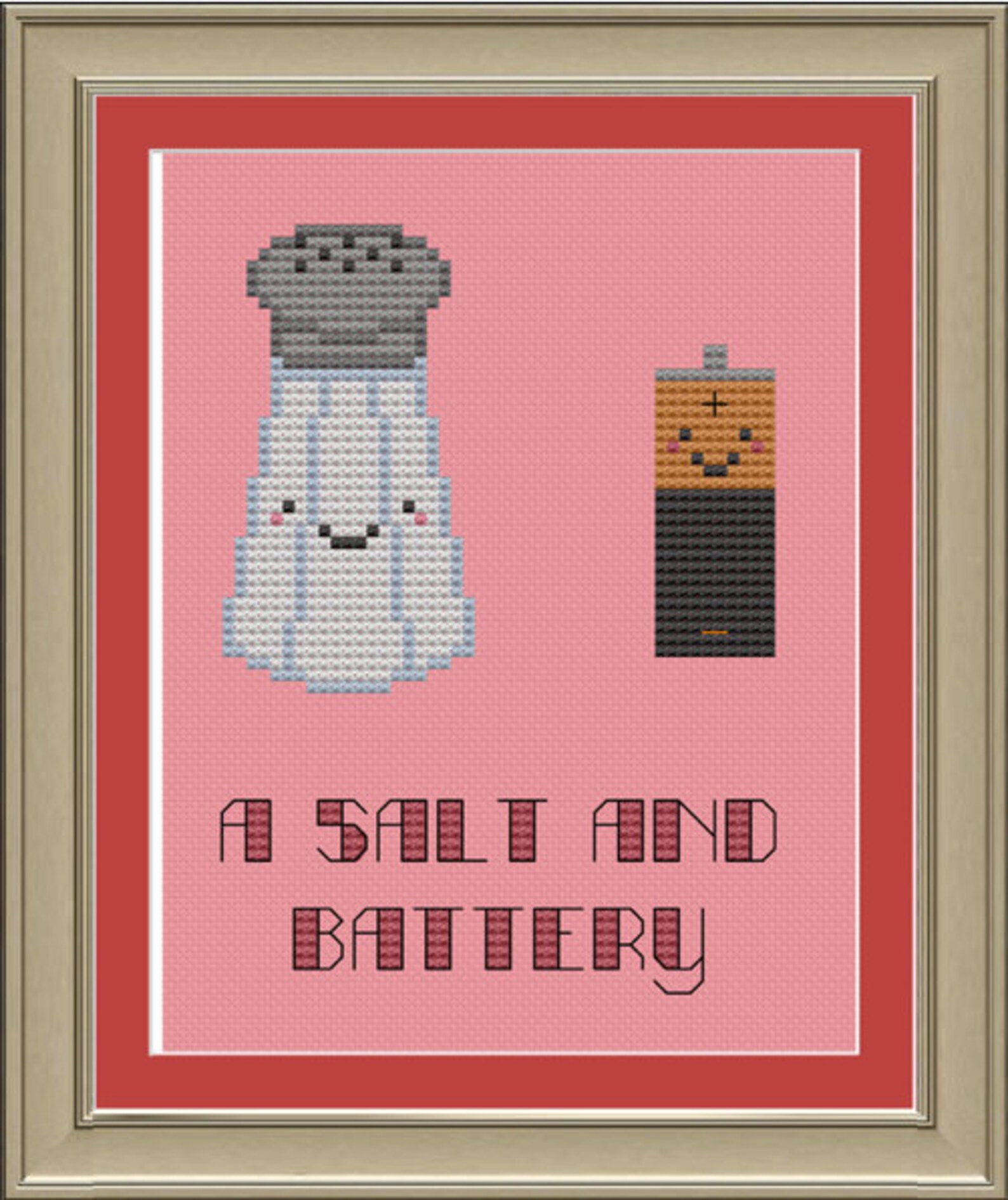 A Salt and Battery Funny Crossstitch Pattern Etsy