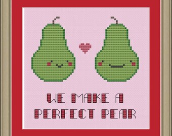 We make a perfect pear: cute cross-stitch pattern