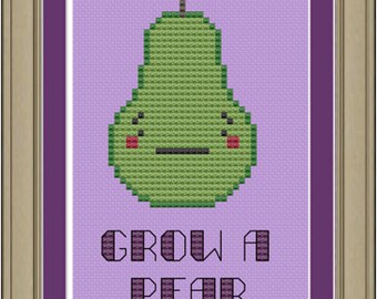 Grow a pear: funny cross-stitch pattern