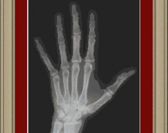 Hand x-ray: cool cross-stitch pattern