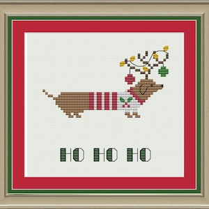 Ho ho ho bassotto: simpatico schema natalizio a punto croce